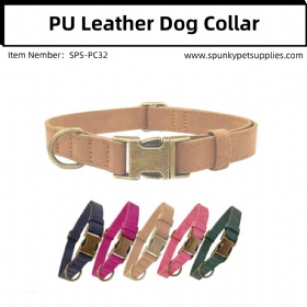 Soft Leather Dog Collar Padded Quick Release Adjustable