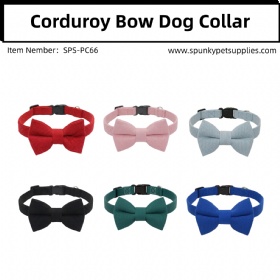 Dog Collar with Bow Tie Corduroy