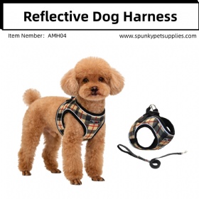 Plaid Dog Vest Mesh Harness